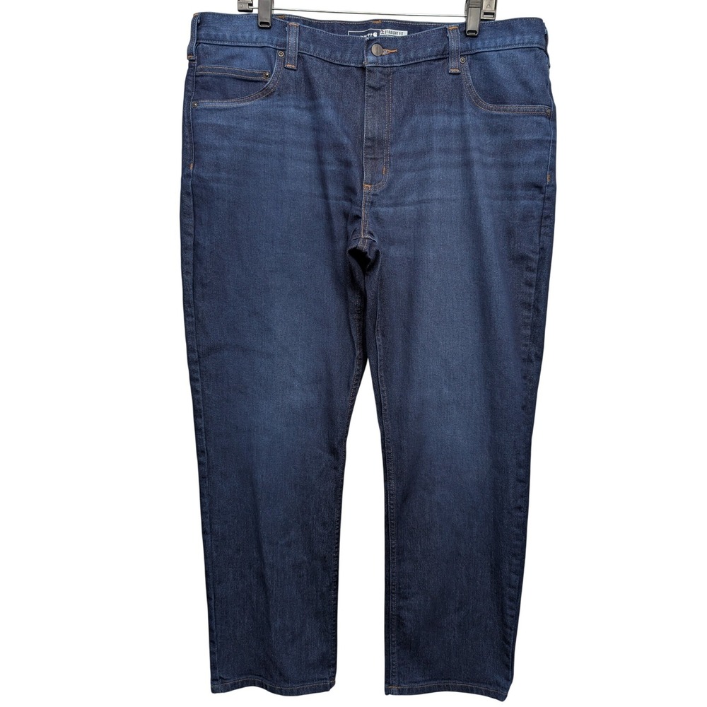 Carhartt Straight Fit Jeans Mens 40x30 Dark Wash Everest 104945 Denim Pants